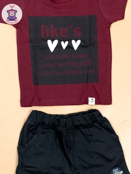 Maroon & Grey - T-Shirts & Shorts