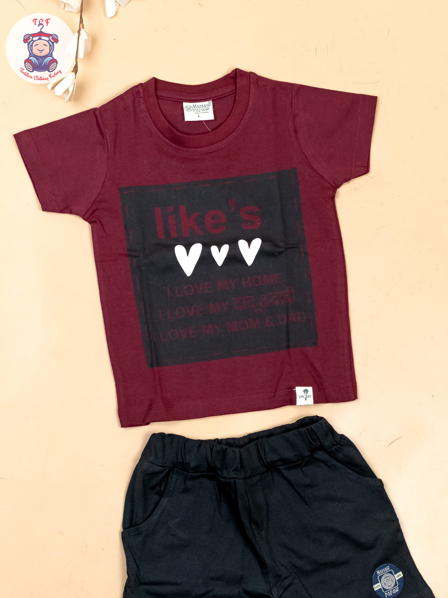 Maroon & Grey - T-Shirts & Shorts