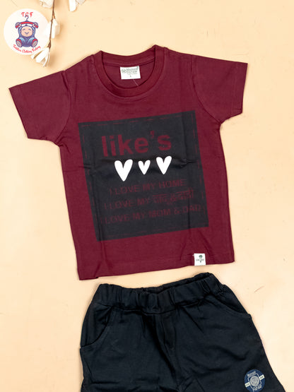 Maroon & Grey - T-Shirts & Shorts