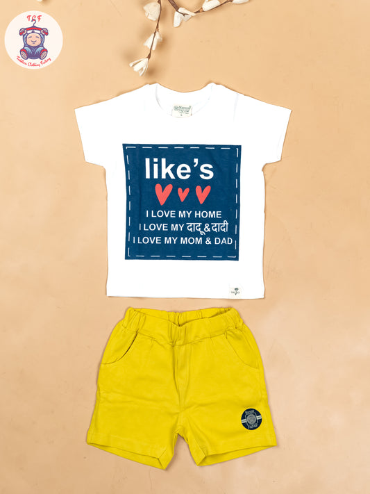 White & Blue - T-Shirts & Shorts