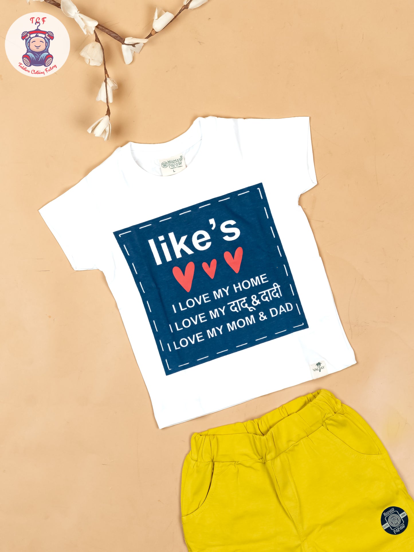 White & Blue - T-Shirts & Shorts
