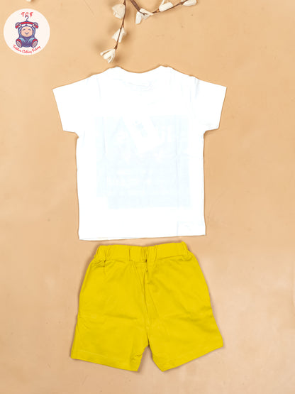 White & Blue - T-Shirts & Shorts