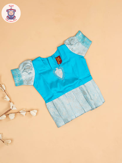 Sky Blue - Girls Readymade Pavadai Sattai