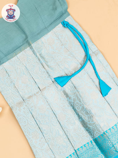 Sky Blue - Girls Readymade Pavadai Sattai