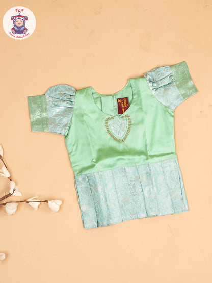 Pista Green - Girls Readymade Pavadai Sattai