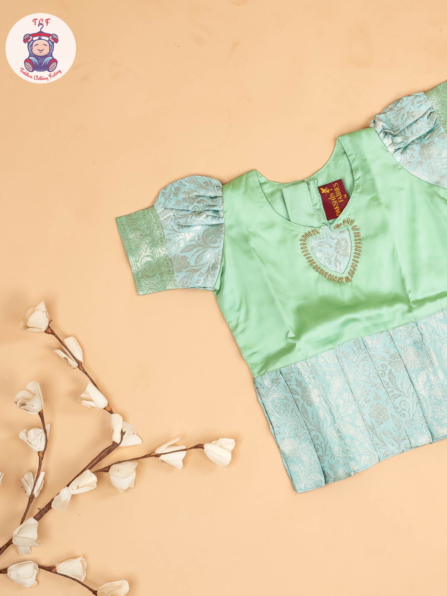 Pista Green - Girls Readymade Pavadai Sattai