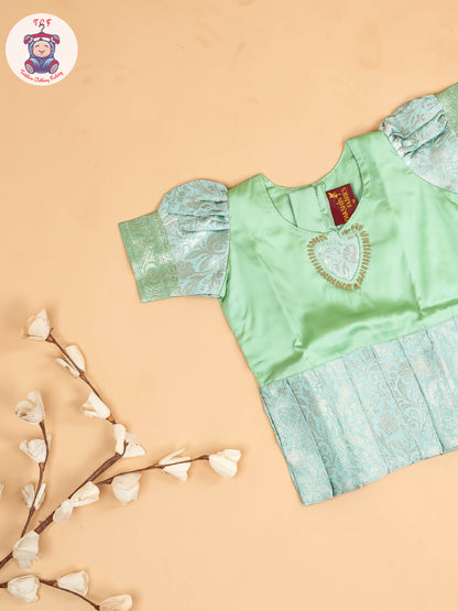 Pista Green - Girls Readymade Pavadai Sattai