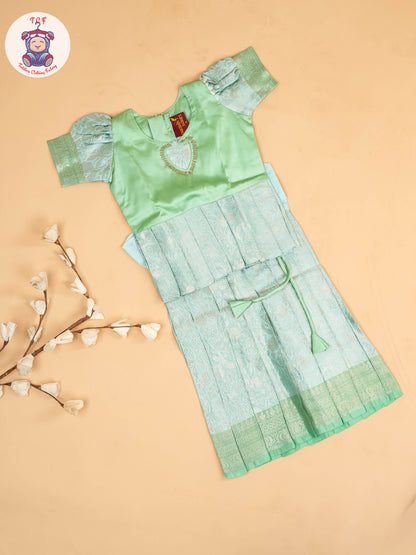 Pista Green - Girls Readymade Pavadai Sattai