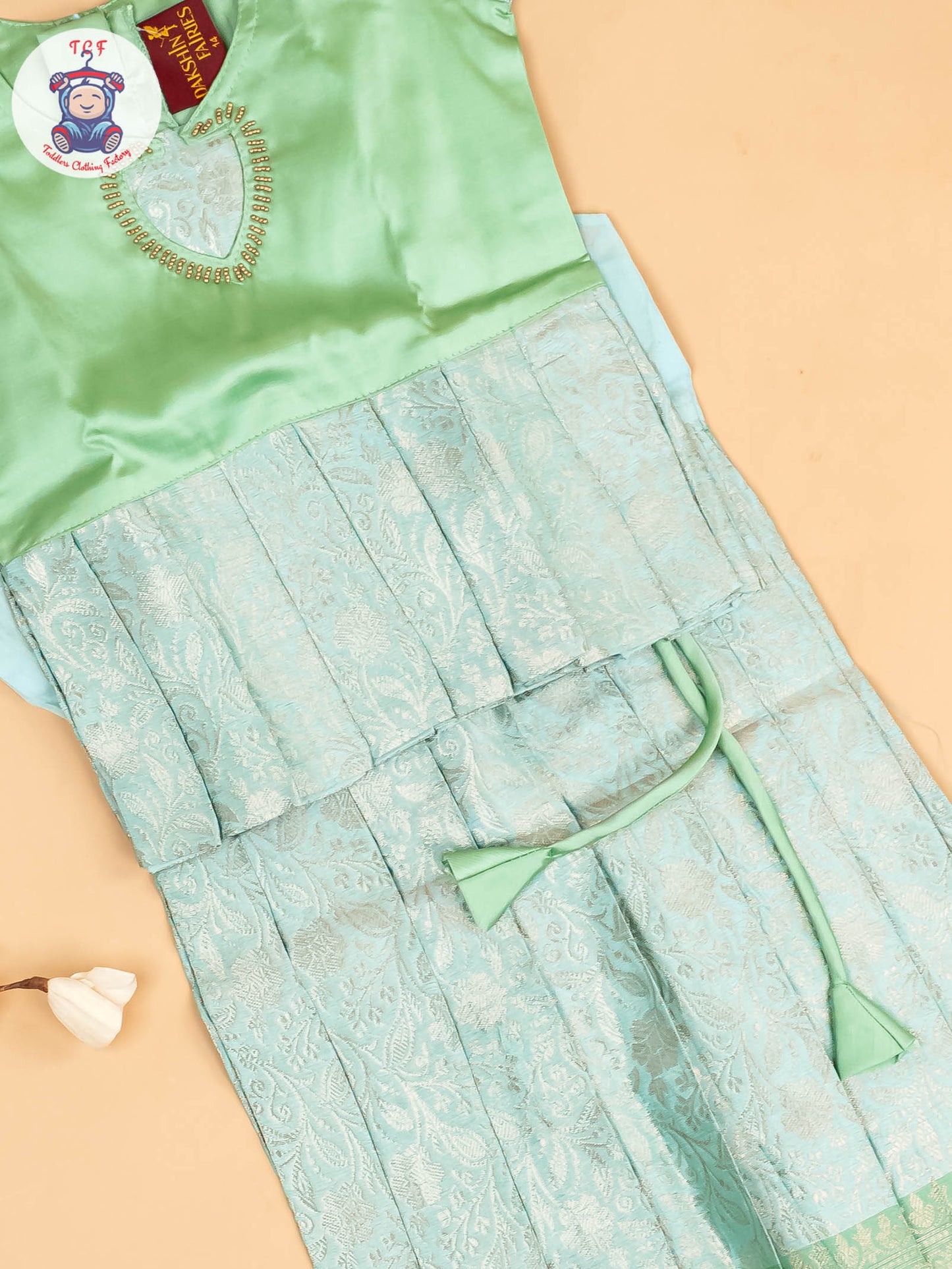 Pista Green - Girls Readymade Pavadai Sattai