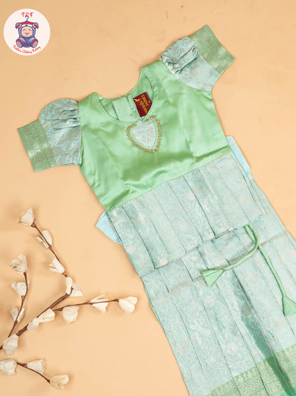 Pista Green - Girls Readymade Pavadai Sattai