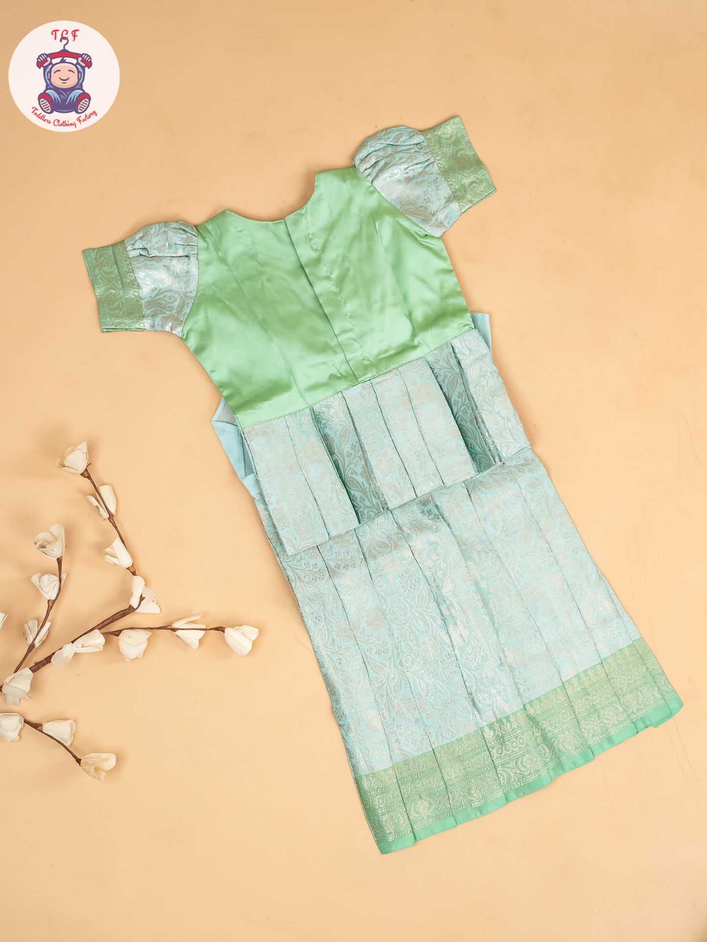Pista Green - Girls Readymade Pavadai Sattai