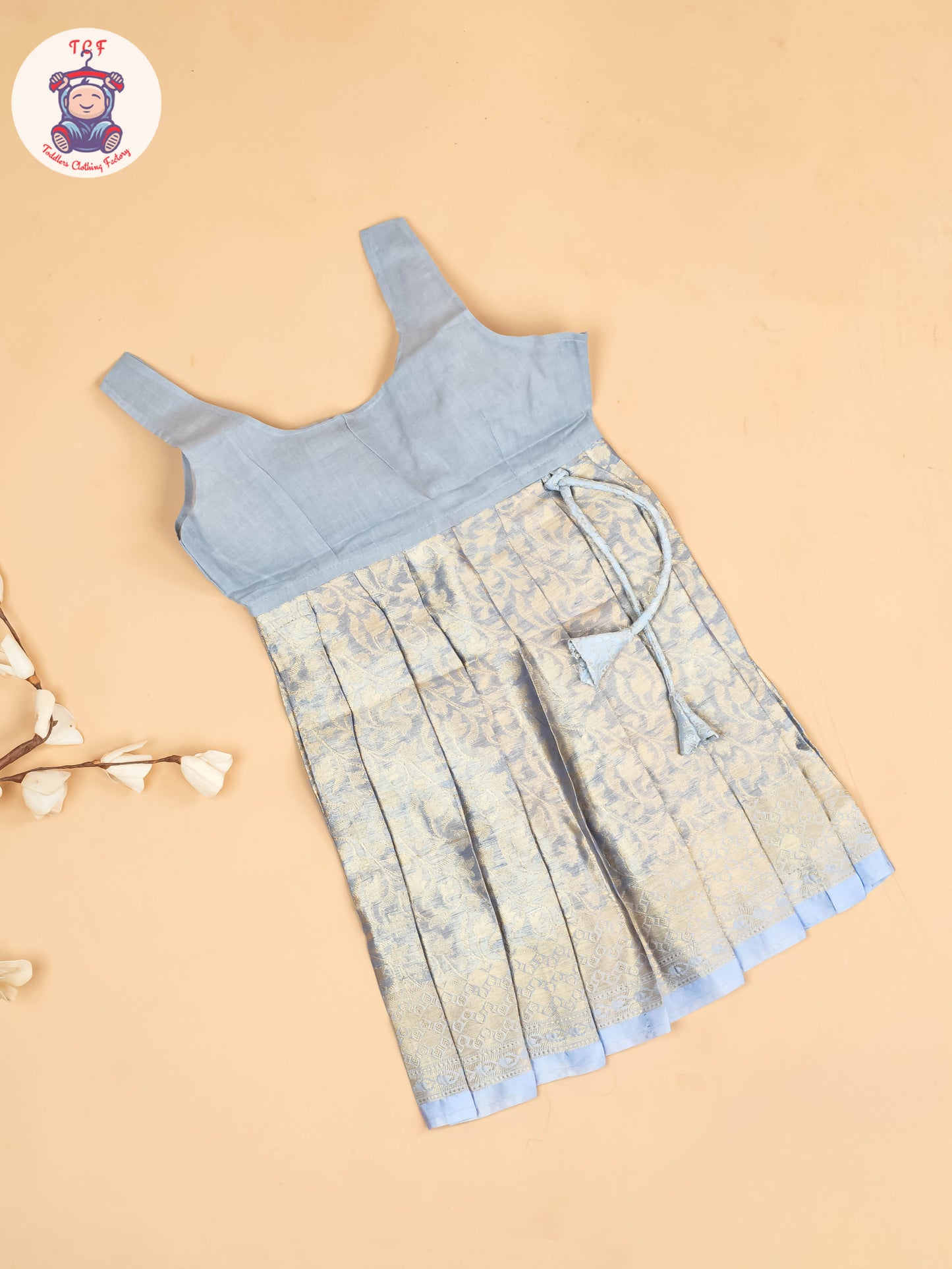 Light Blue - Girls Readymade Pavadai Sattai