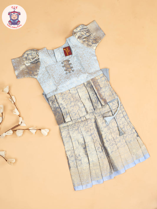 Light Blue - Girls Readymade Pavadai Sattai