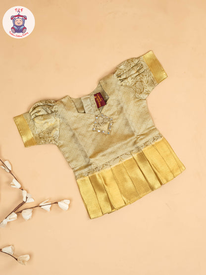 Half White Kerala Cotton - Girls Readymade Pavadai Sattai