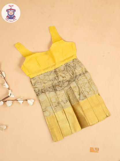 Half White Kerala Cotton - Girls Readymade Pavadai Sattai