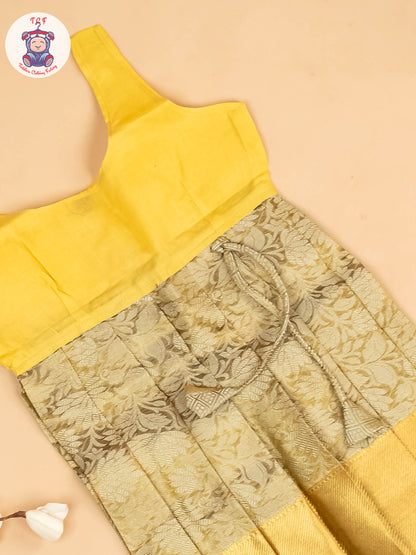 Half White Kerala Cotton - Girls Readymade Pavadai Sattai