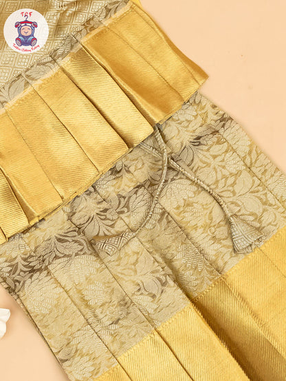 Half White Kerala Cotton - Girls Readymade Pavadai Sattai