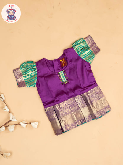 Purple & Green - Girls Readymade Pavadai Sattai