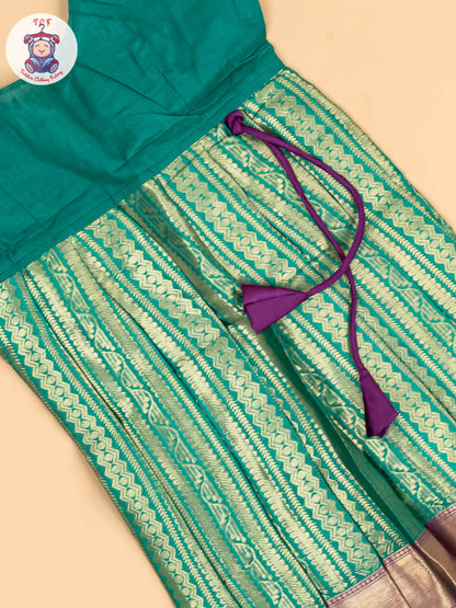 Purple & Green - Girls Readymade Pavadai Sattai