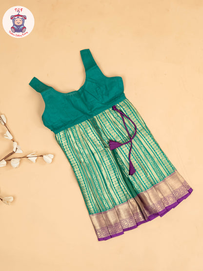 Purple & Green - Girls Readymade Pavadai Sattai