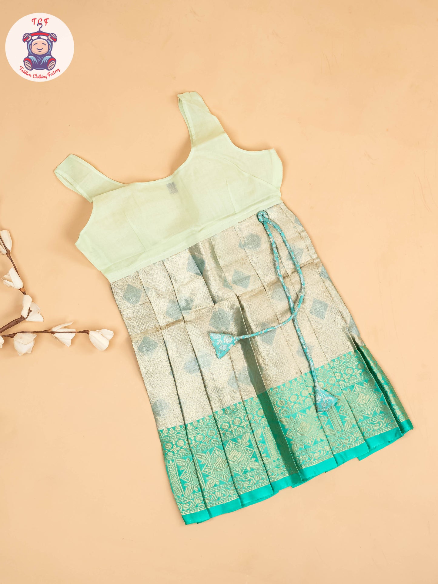 Light Green - Girls Readymade Pavadai Sattai