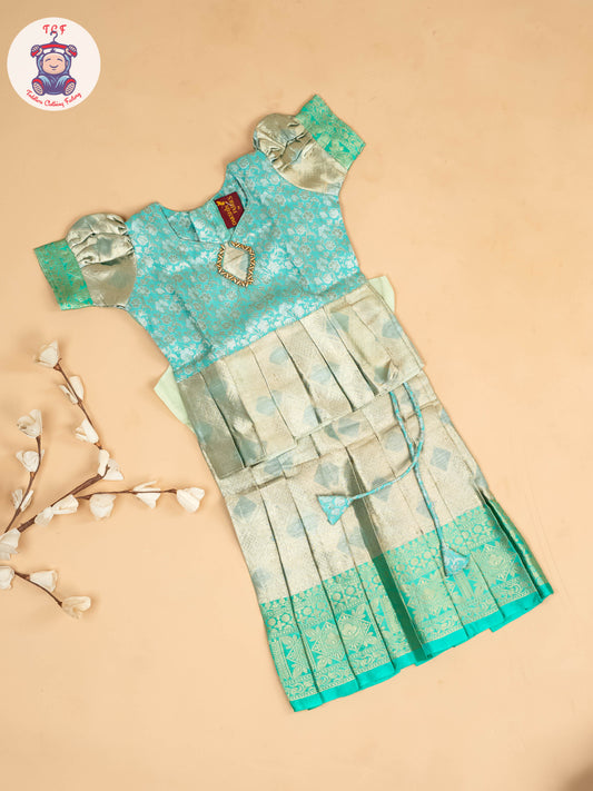 Light Green - Girls Readymade Pavadai Sattai