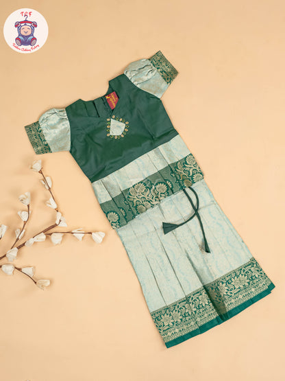 Light Green  - Girls Readymade Pavadai Sattai