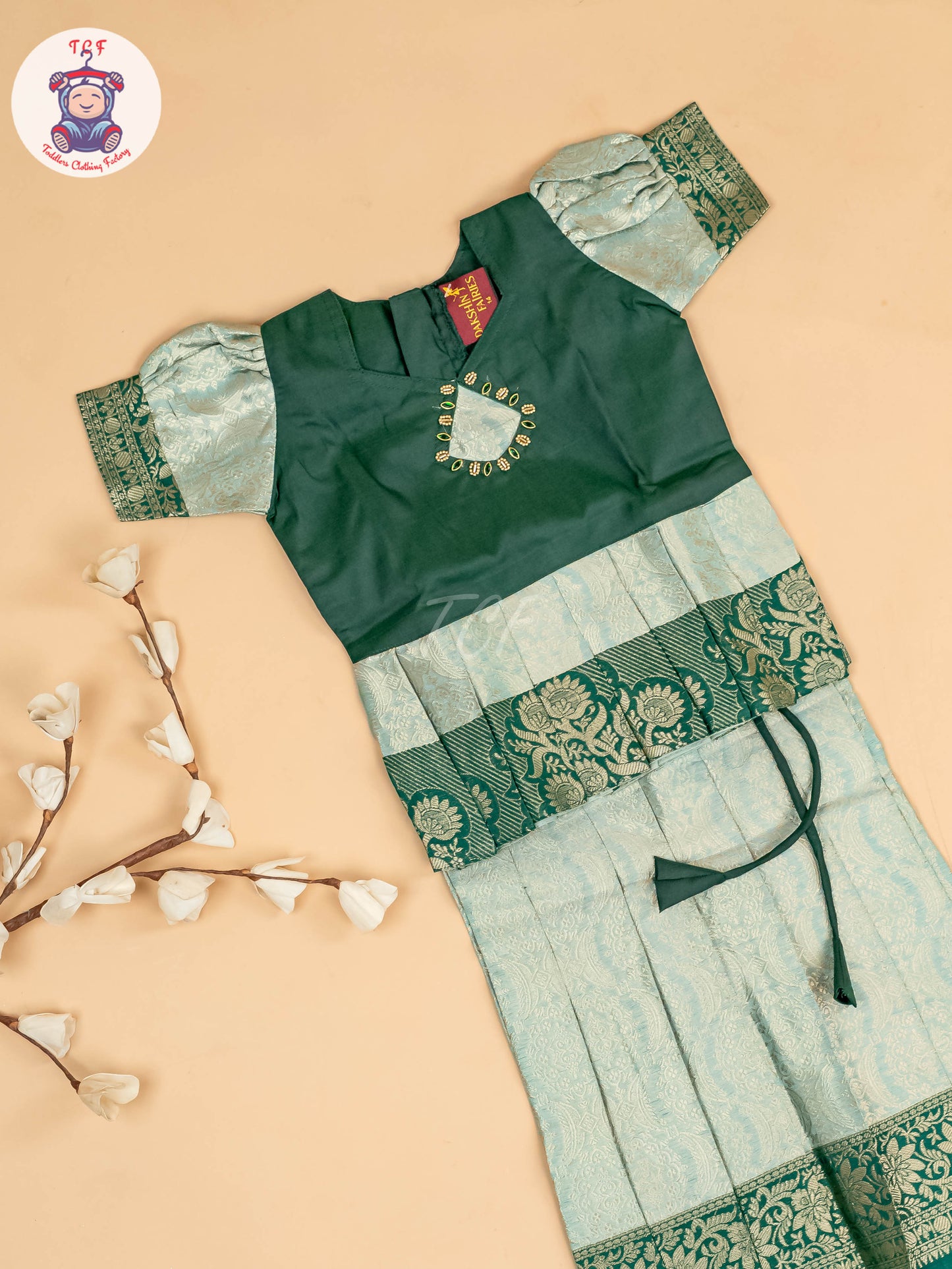 Light Green  - Girls Readymade Pavadai Sattai