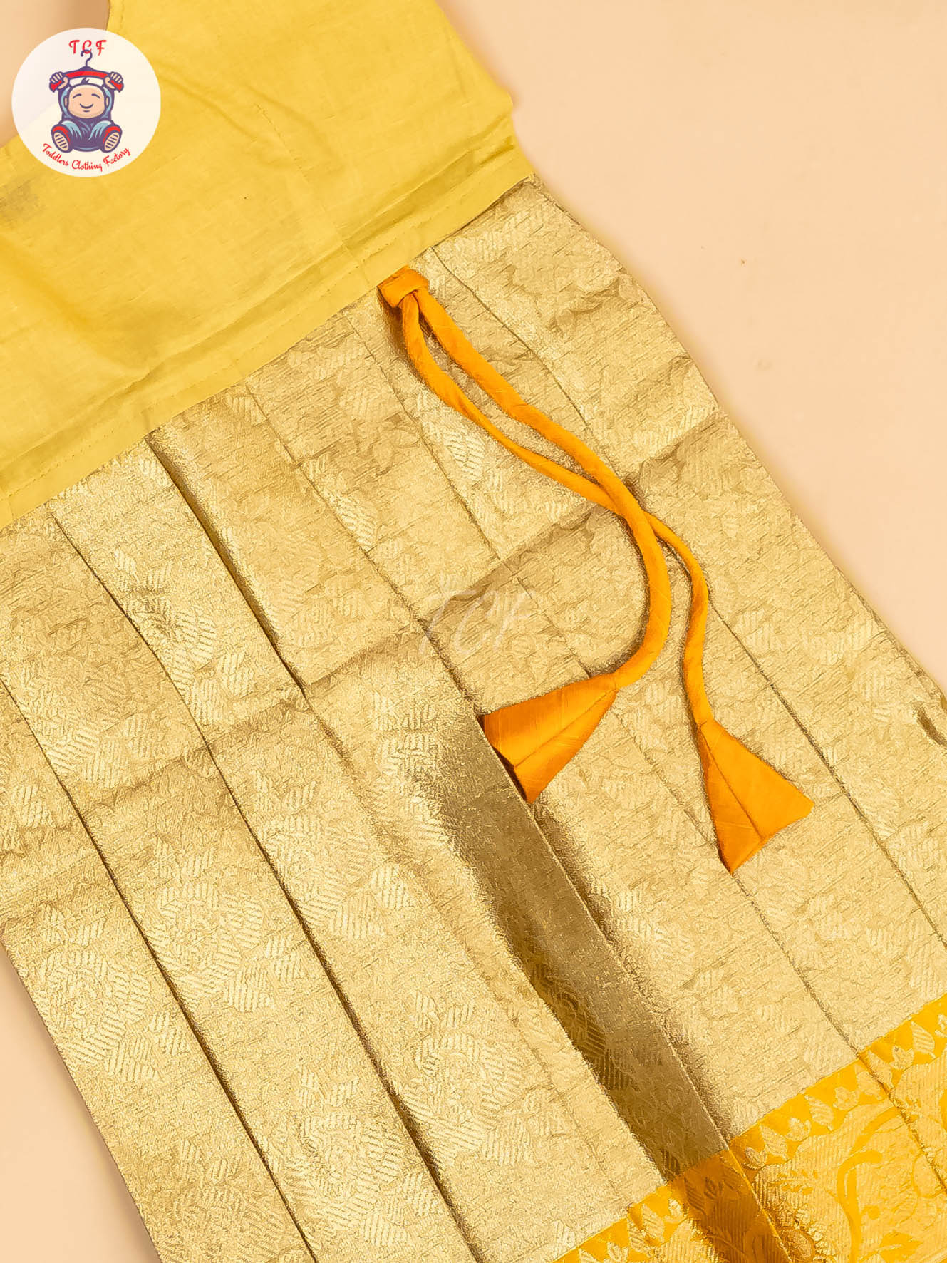 Mango Yellow & Gold - Girls Readymade Pavadai Sattai