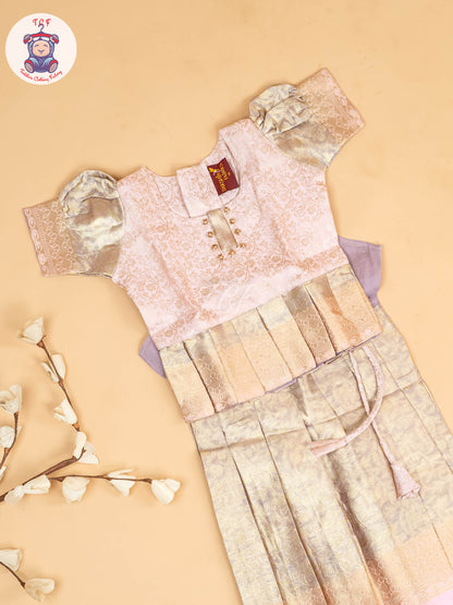 Lite Pink - Girls Readymade Pavadai Sattai