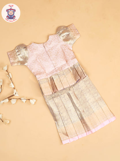 Lite Pink - Girls Readymade Pavadai Sattai