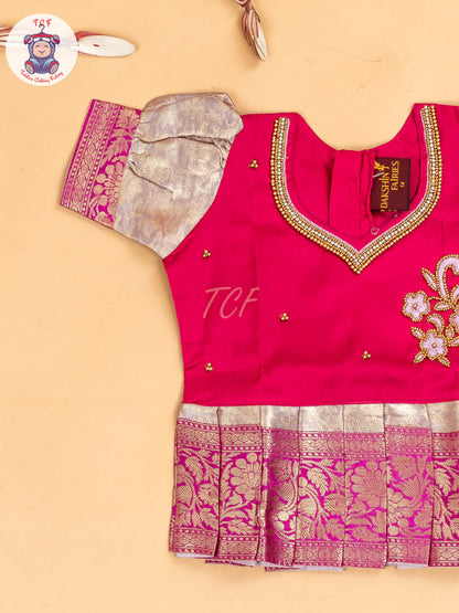 Pink Tissue - Girls Readymade Pavadai Sattai