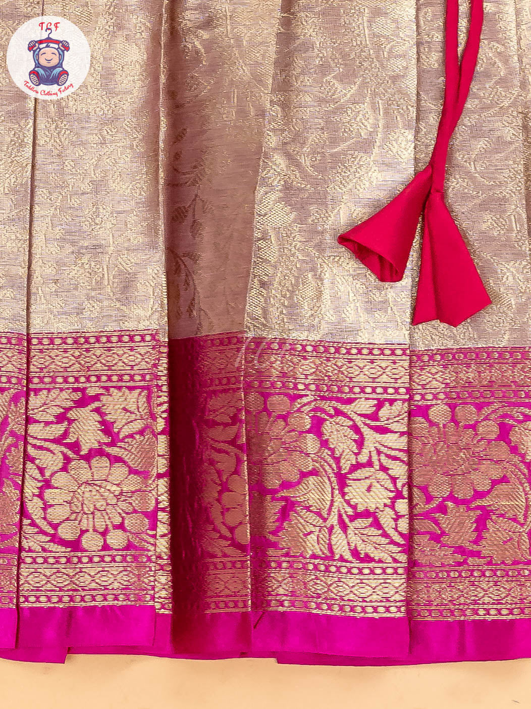 Pink Tissue - Girls Readymade Pavadai Sattai