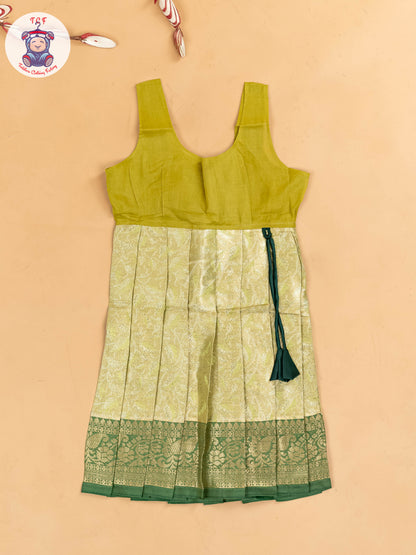 Green & Gold - Girls Readymade Pavadai Sattai
