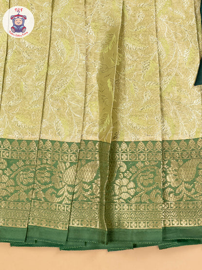 Green & Gold - Girls Readymade Pavadai Sattai
