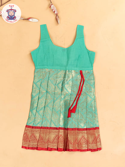 Red & Gold - Girls Readymade Pavadai Sattai