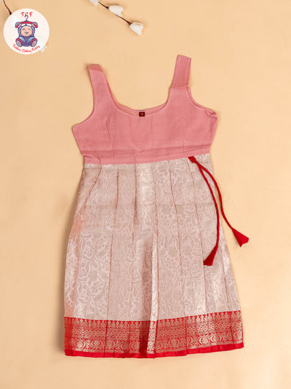 Red & Gold - Girls Readymade Pavadai Sattai