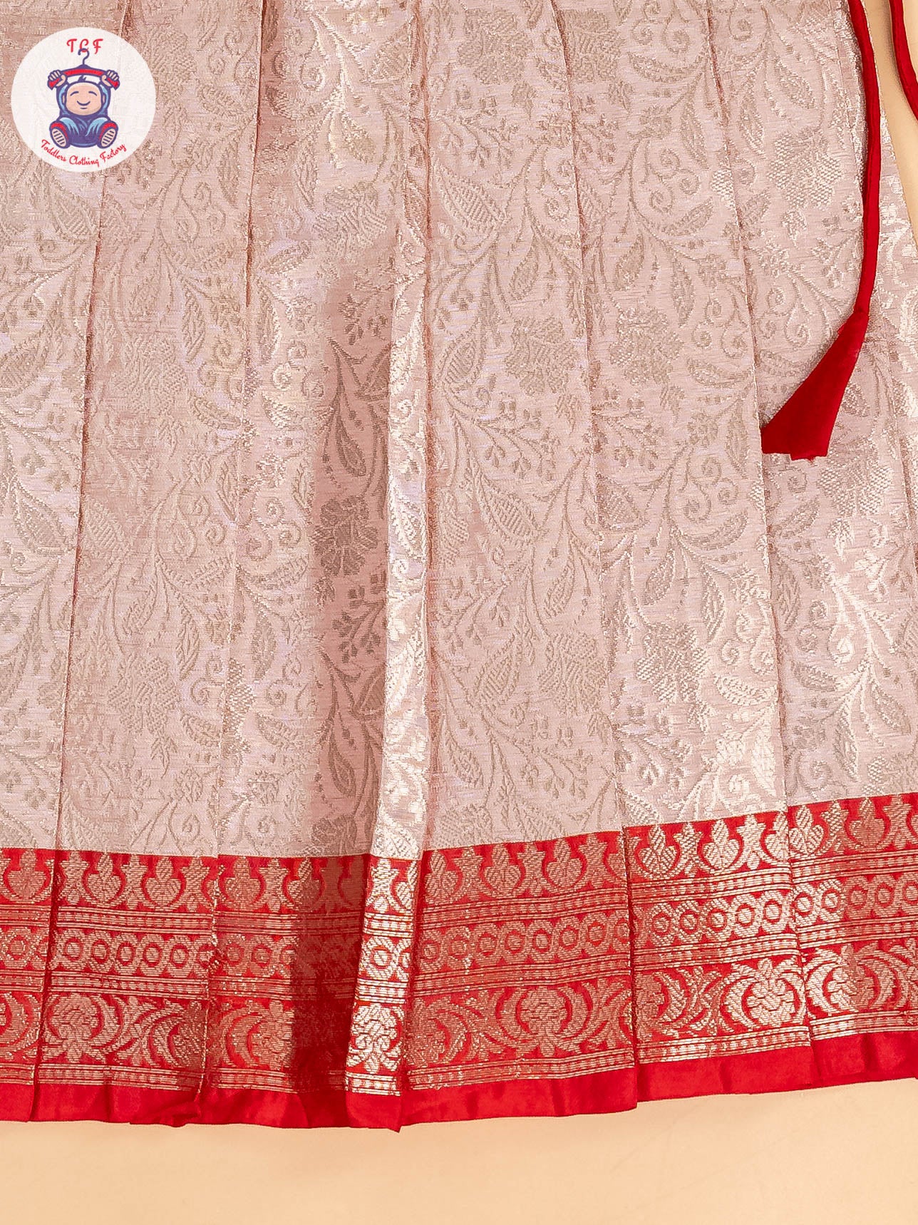Red & Gold - Girls Readymade Pavadai Sattai