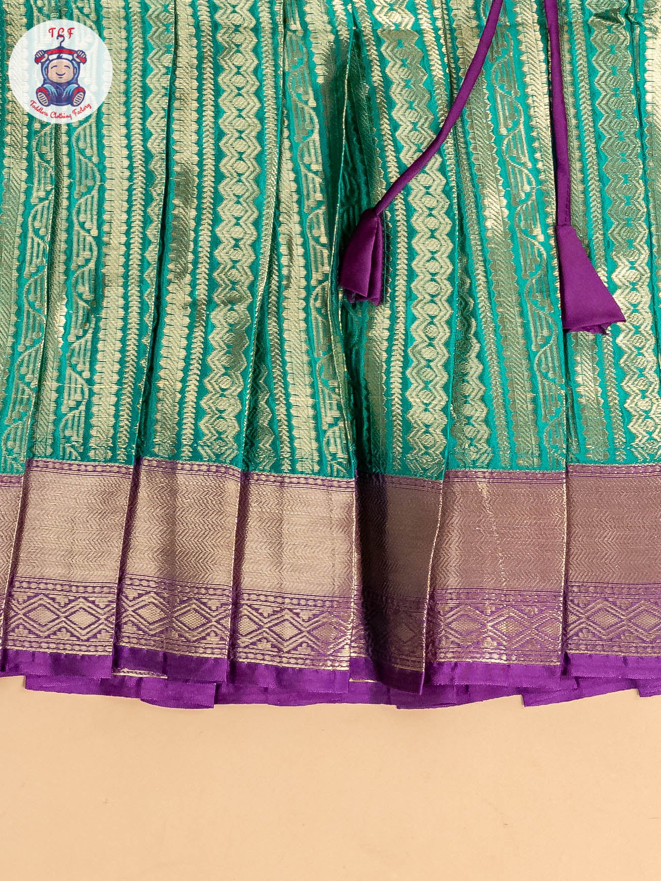 Violet & Light Green - Girls Readymade Pavadai Sattai