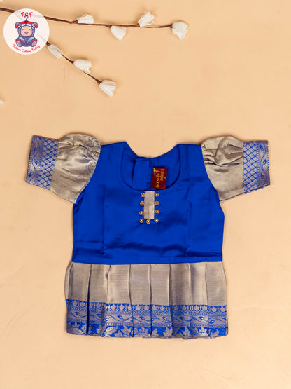 Blue & Grey - Girls Readymade Pavadai Sattai