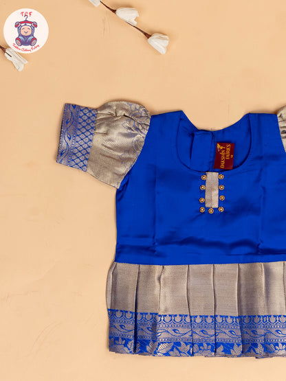 Blue & Grey - Girls Readymade Pavadai Sattai