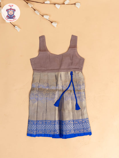 Blue & Grey - Girls Readymade Pavadai Sattai