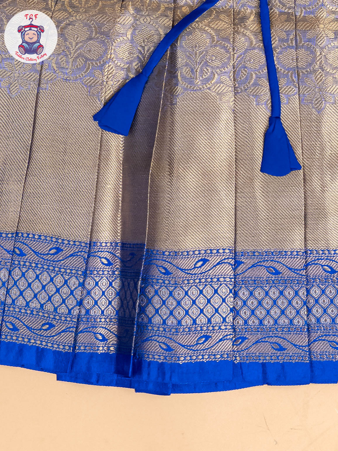 Blue & Grey - Girls Readymade Pavadai Sattai