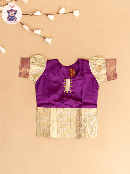 Purple & God - Girls Readymade Pavadai Sattai