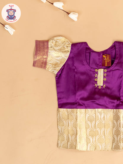 Purple & God - Girls Readymade Pavadai Sattai