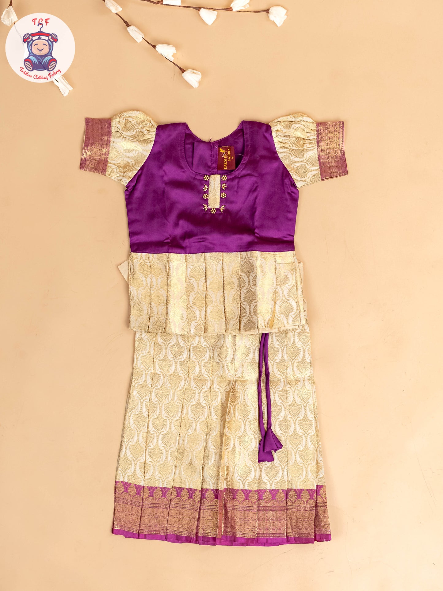 Purple & God - Girls Readymade Pavadai Sattai