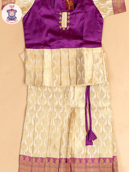 Purple & God - Girls Readymade Pavadai Sattai