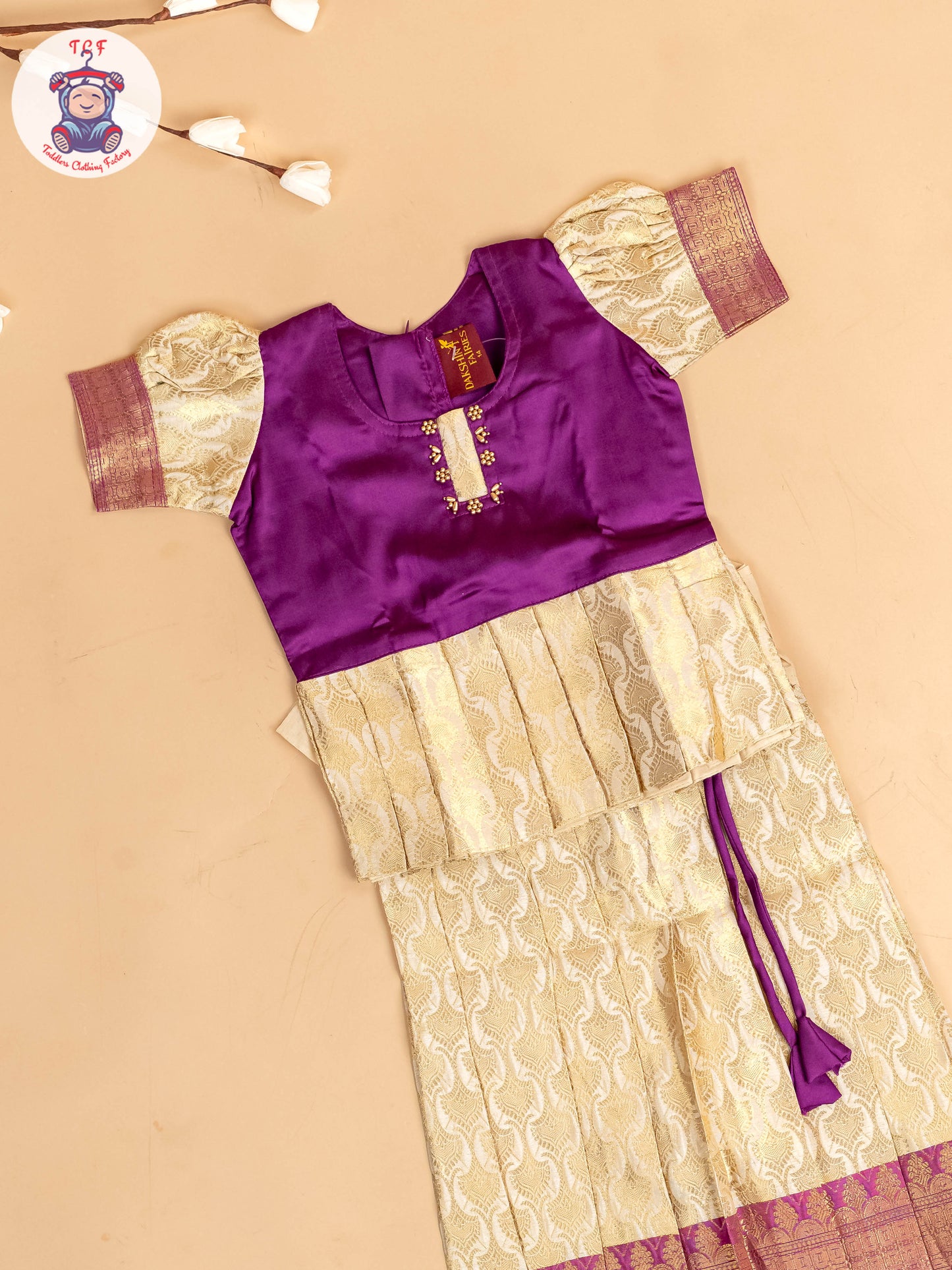 Purple & God - Girls Readymade Pavadai Sattai
