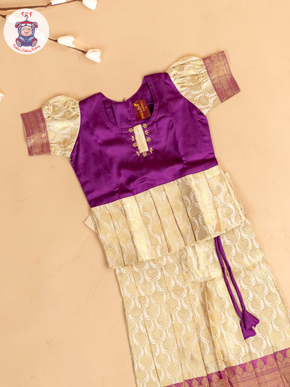 Purple & God - Girls Readymade Pavadai Sattai