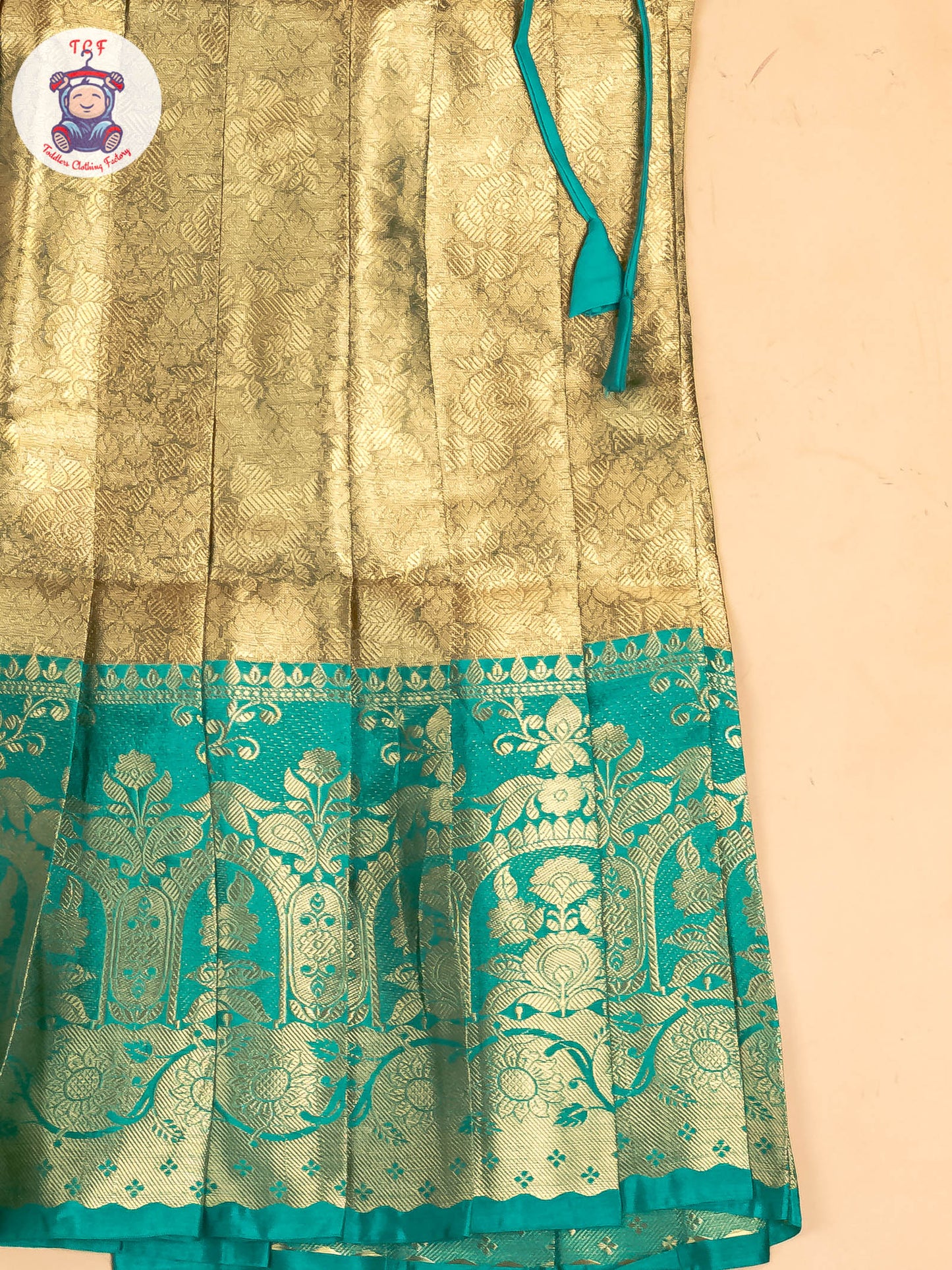 Light Green & Pastel Green - Girls Readymade Pavadai Sattai
